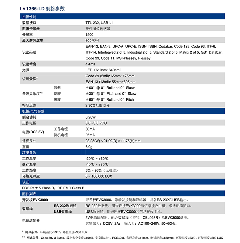 LV1365 條碼識讀引擎